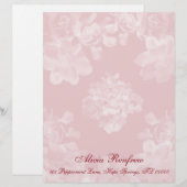 Vintage Gardenia Letterhead Stationery Briefhoofd Ontwerp (Voorkant / Achterkant)