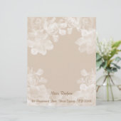 Vintage Gardenia Letterhead Stationery Gepersonaliseerd Briefhoofd (Staand voorkant)