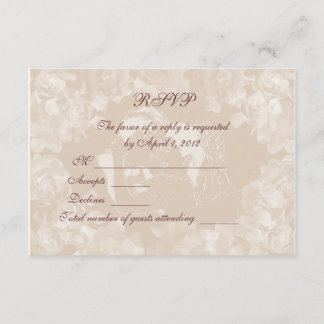 Vintage Gardenia RSVP-uitnodigingskaart RSVP Kaartje