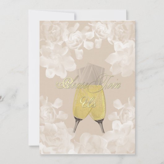 Vintage Gardenia Sand Verloving Kaart (Voorkant)