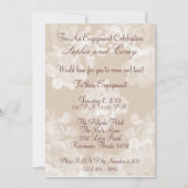 Vintage Gardenia Sand Verloving Kaart (Achterkant)