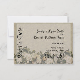 Vintage Gardenia Wedding Save the Date
