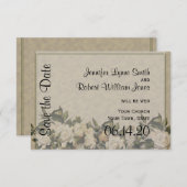 Vintage Gardenia Wedding Save the Date (Voorkant / Achterkant)