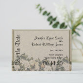 Vintage Gardenia Wedding Save the Date (Staand voorkant)