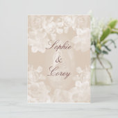 Vintage Gardenia Wedding Uitnodiging (Staand voorkant)