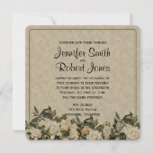 Vintage Gardenia Wedding Uitnodiging (Voorkant)