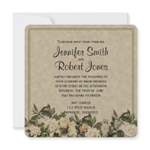 Vintage Gardenia Wedding Uitnodiging