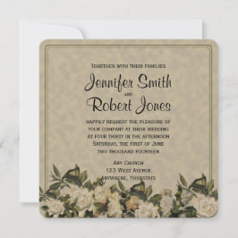 Vintage Gardenia Wedding Uitnodiging