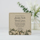 Vintage Gardenia Wedding Uitnodiging (Staand voorkant)