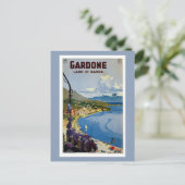 Vintage Gardone Lake Garda Italiaanse reis Briefkaart (Staand voorkant)
