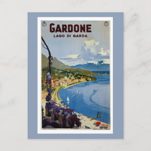 Vintage Gardone Lake Garda Italiaanse reis Briefkaart