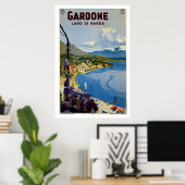 Vintage Gardone Lake Garda Italiaanse reis Poster (Thuiskantoor)