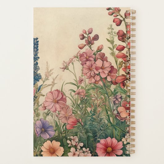 Vintage Gartenblumen Kalender  Planner (Achterkant)