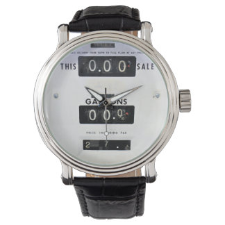 Vintage Gas Pump Face Horloge