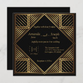 Vintage Gatsby Style Wedding Uitnodiging (Voorkant / Achterkant)