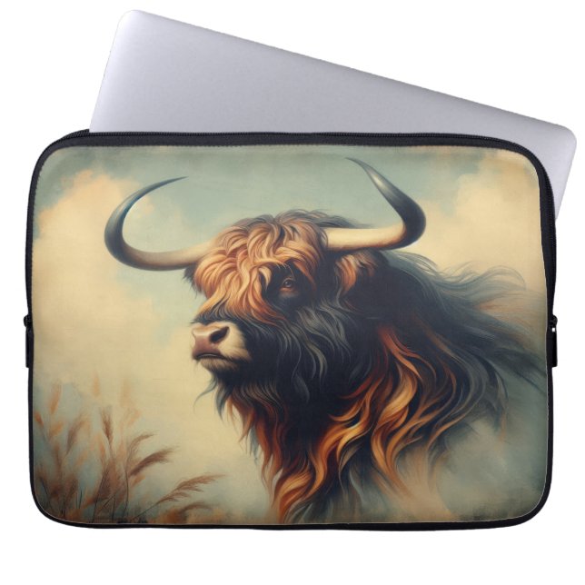 Vintage Gaur Frame Laptop Sleeve (Voorkant)