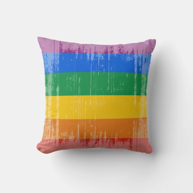 Vintage Gay Pride Vlag Kussen (Voorkant)
