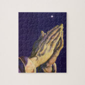 Vintage gebeden handen met ster van Bethlehem Legpuzzel (Verticaal)