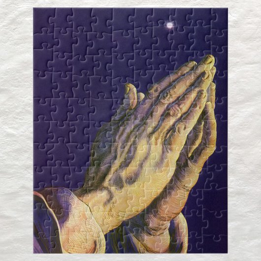 Vintage gebeden handen met ster van Bethlehem Legpuzzel
