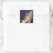 Vintage gebeden handen met ster van Bethlehem Vierkante Sticker (Tas)