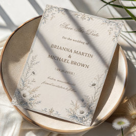 Vintage Gebloemde Botanische Stijl Save The Date