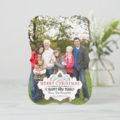 Vintage Gebogen Vorm Fotokaart Feestdagenkaart (Staand voorkant)