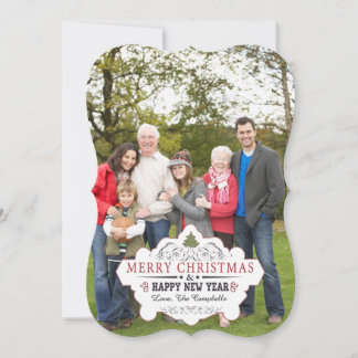 Vintage Gebogen Vorm Fotokaart Feestdagenkaart