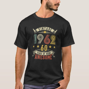 Vintage Geboren 1962 60 Jaar Wezenlijk Retro T-shirt