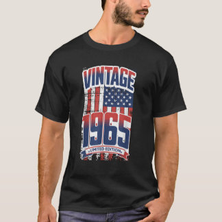 Vintage geboren in1965 American Flag Fun 60th Birt T-shirt
