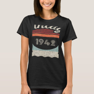 Vintage geboren in 1942 80e verjaardag 80 jaar t-shirt