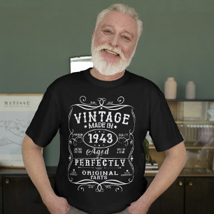 Vintage geboren in 1943 Classic 81e verjaardagscad T-shirt