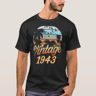 Vintage geboren in 1943 palmbedekking 79 jaar olij t-shirt