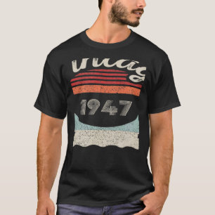 Vintage geboren in 1947 75e verjaardag 75 jaar oud t-shirt