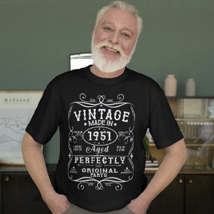Vintage geboren in 1951 Classic 73e verjaardag T-shirt