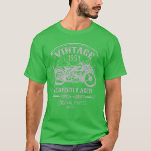 Vintage geboren in 1951 motorfiets, rijders Cla T-shirt