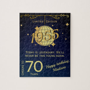 Vintage geboren in 1955 70ste verjaardagsfeestje c legpuzzel