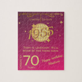 Vintage geboren in 1955 70ste verjaardagsfeestje c legpuzzel