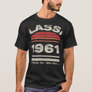 Vintage geboren in 1961 61e verjaardag 61 jaar oud t-shirt