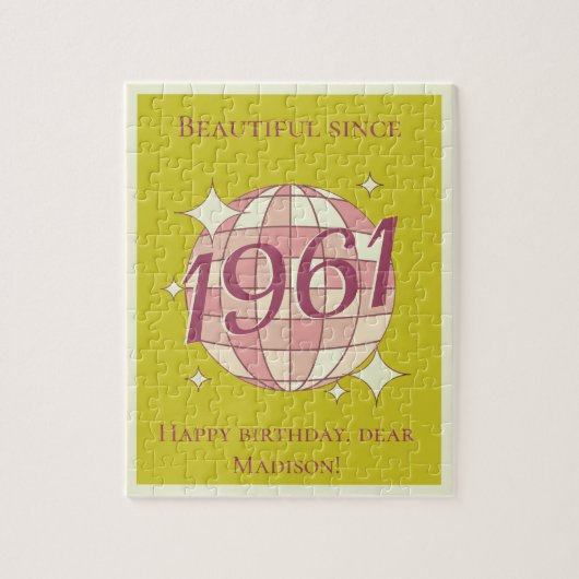 Vintage geboren in 1961 65e verjaardag legpuzzel (Verticaal)