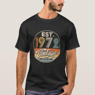 Vintage geboren in 1972 geboortejaar huwelijksfees t-shirt