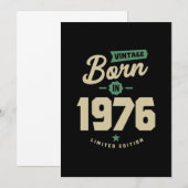 Vintage geboren in 1976 bedankkaart (Voorkant / Achterkant)