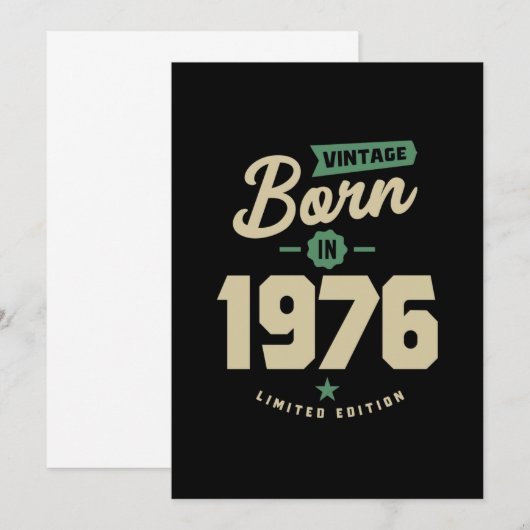 Vintage geboren in 1976 bedankkaart (Voorkant / Achterkant)