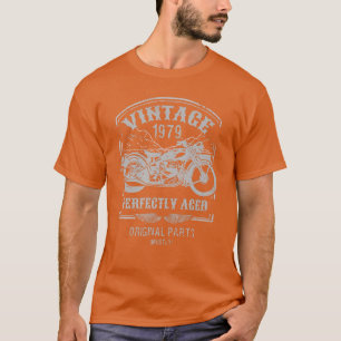 Vintage geboren in 1979 Motorfiets, rijders Cla T-shirt