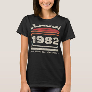 Vintage geboren in 1982 40e verjaardag 40 jaar oud t-shirt