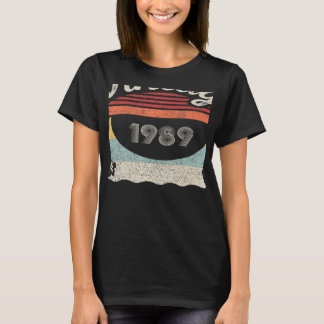 Vintage geboren in 1989 33e verjaardag 33 jaar oud t-shirt