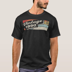 Vintage geboren in 1990 32e verjaardag 32 jaar oud t-shirt