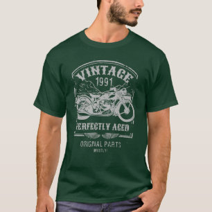 Vintage geboren in 1991 motorfiets, rijders Cla T-shirt