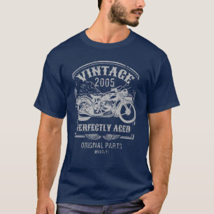 Vintage geboren in 2005 motorfiets, rijders Cla T-shirt