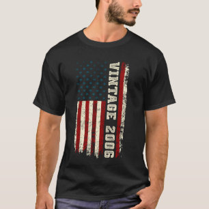 Vintage Geboren in 2006 Amerikaanse Vlag 19e Verja T-shirt