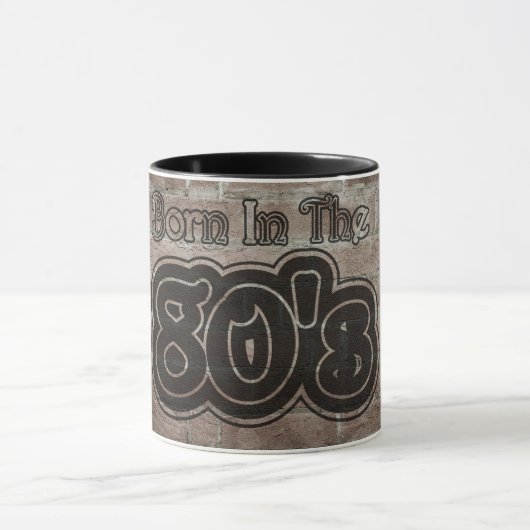 Vintage geboren in de jaren 80 mok (Midden)